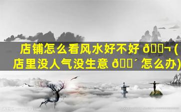 店铺怎么看风水好不好 🐬 (店里没人气没生意 🐴 怎么办)